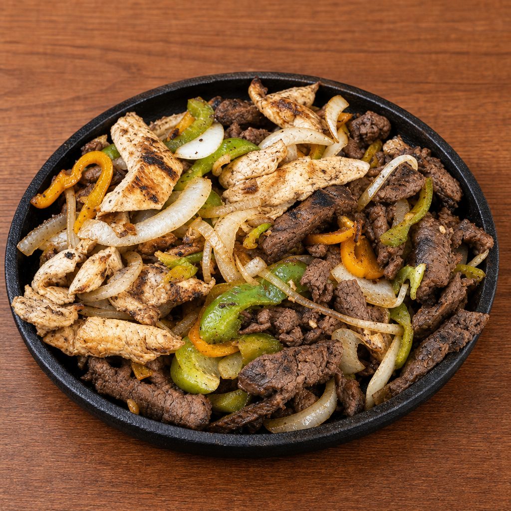 Mixed Beef / Chicken Fajitas Plate.