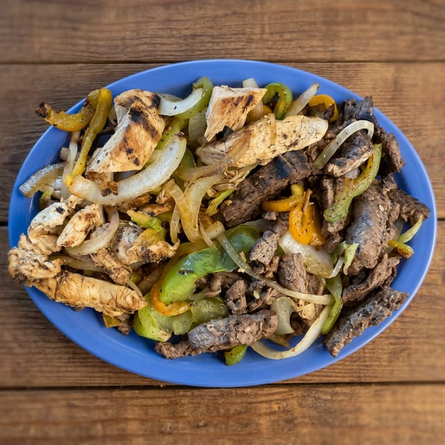 Mixed Beef / Chicken Fajitas Plate.